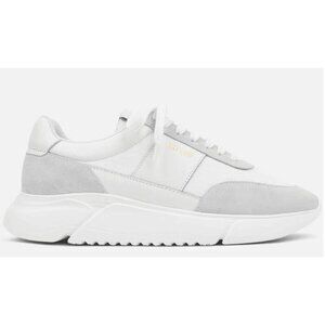 Axel Arigato Women's White Gray Genesis Vintage Leather and Suede Runner Shoes